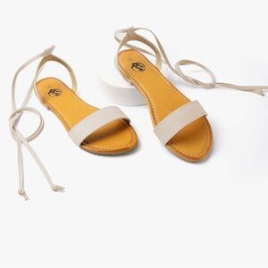 Trary Nude Ankle Strap Sandals